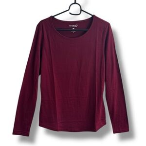 Segments 100% Merino Wool Women's Burgundy Dark Red Long Sleeve Top Base Layer